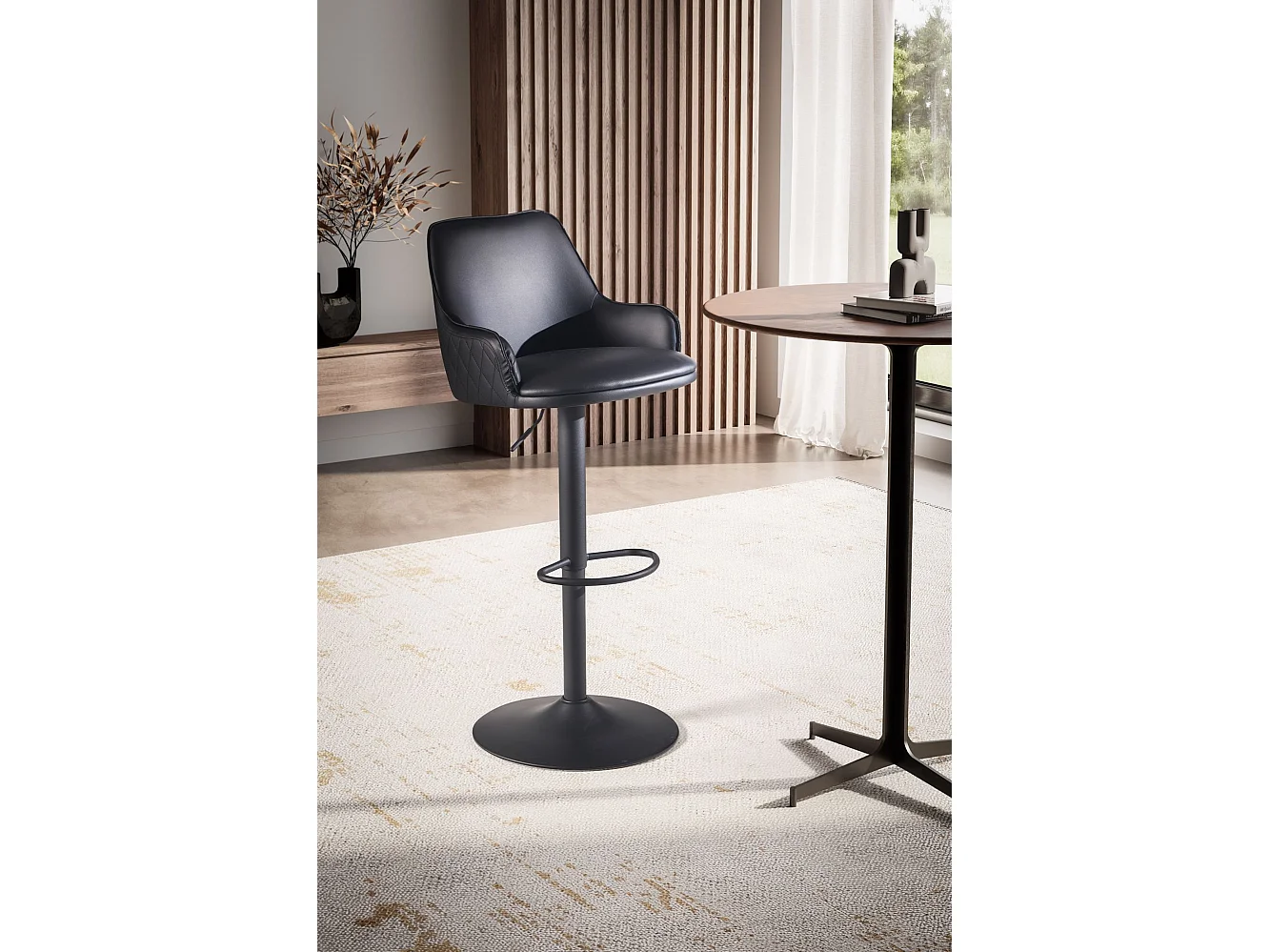 Sgabello da Bar Ecopelle Metallo Regolabile Sgabello da Cucina Moderno