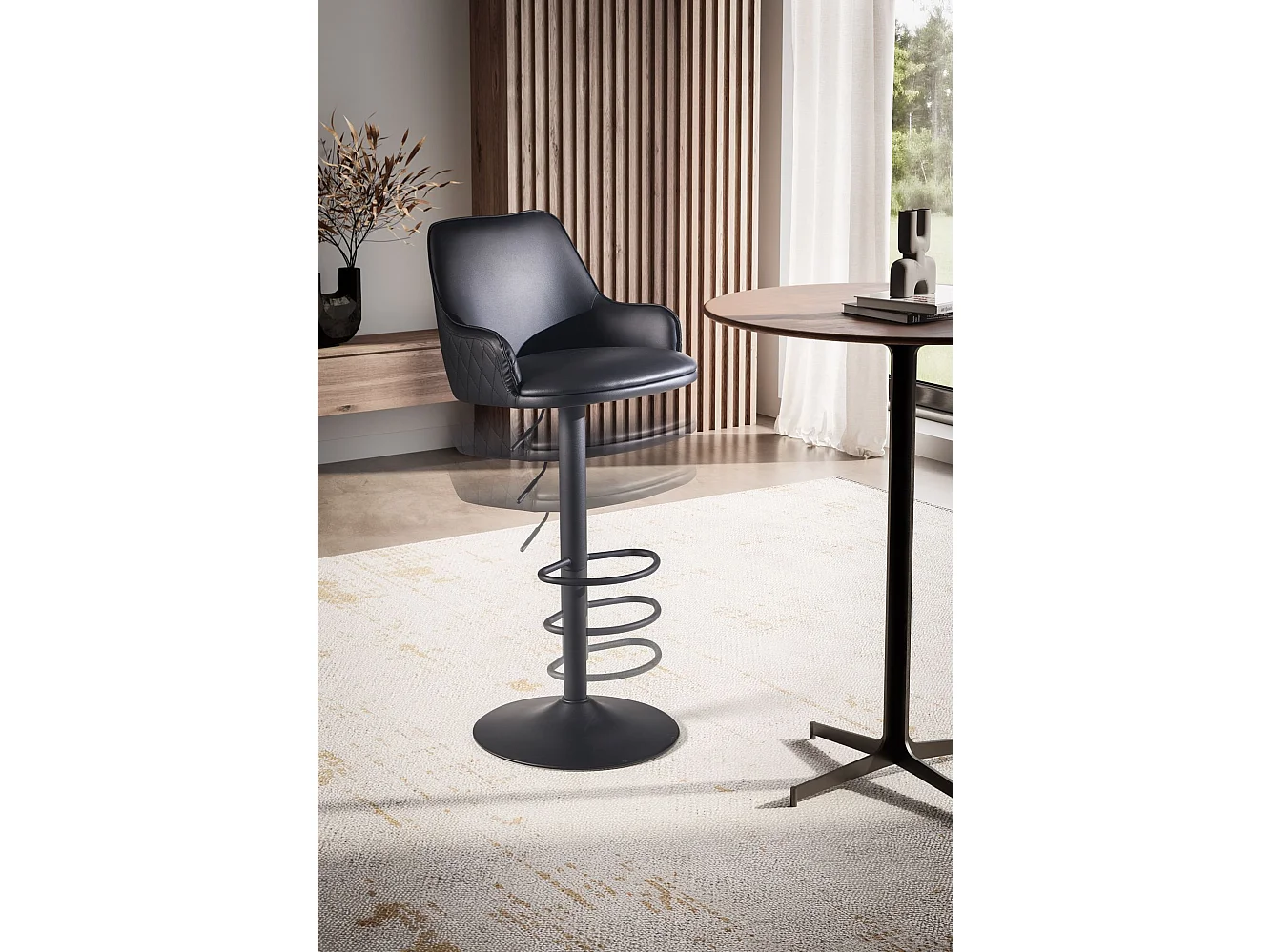 Sgabello da Bar Ecopelle Metallo Regolabile Sgabello da Cucina Moderno