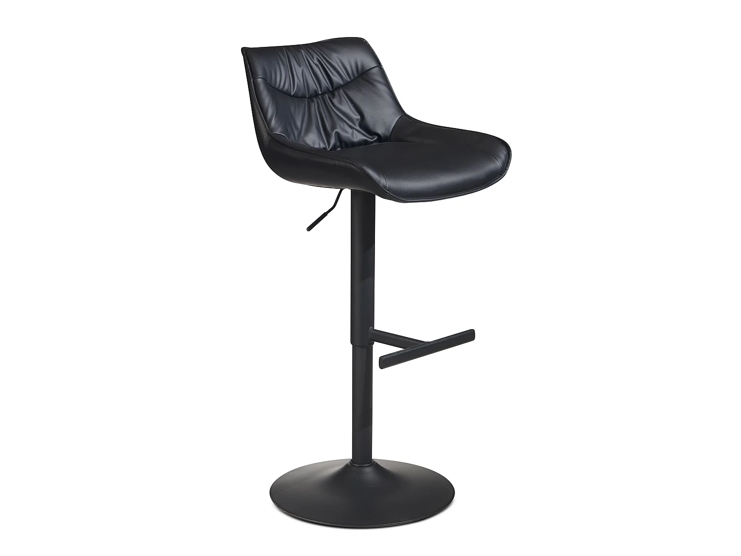 Tabouret de Bar Moderne Similicuir Chaise Fauteuil de Comptoir Noir