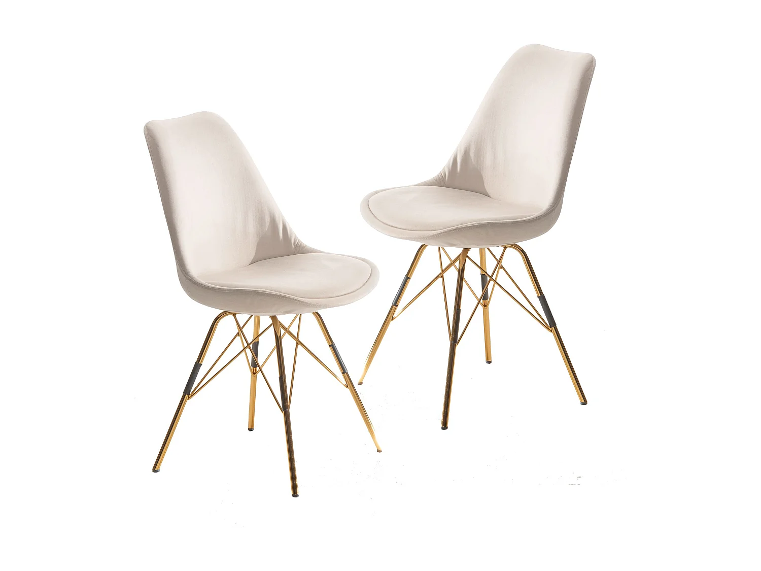 Sedie da pranzo Set di 2 Velluto Metallo Imbottito Scandinavo Cucina