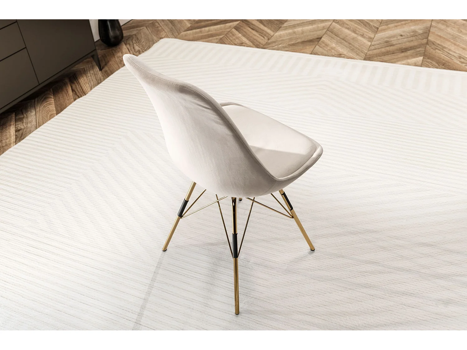 Sedie da pranzo Set di 2 Velluto Metallo Imbottito Scandinavo Cucina