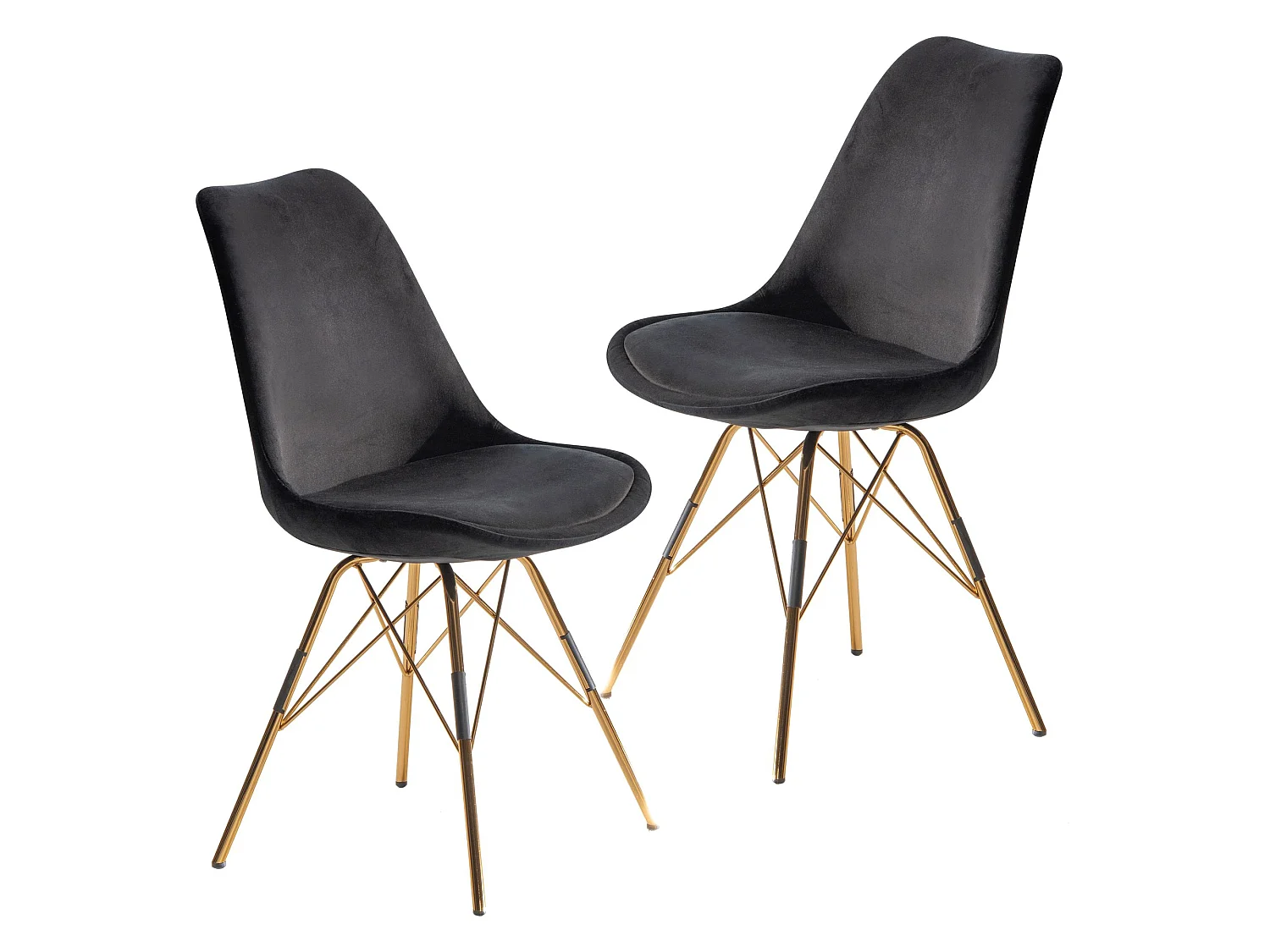 Ensemble de 2 Chaises de salle à manger Velours Chaises de Cuisine Tissu