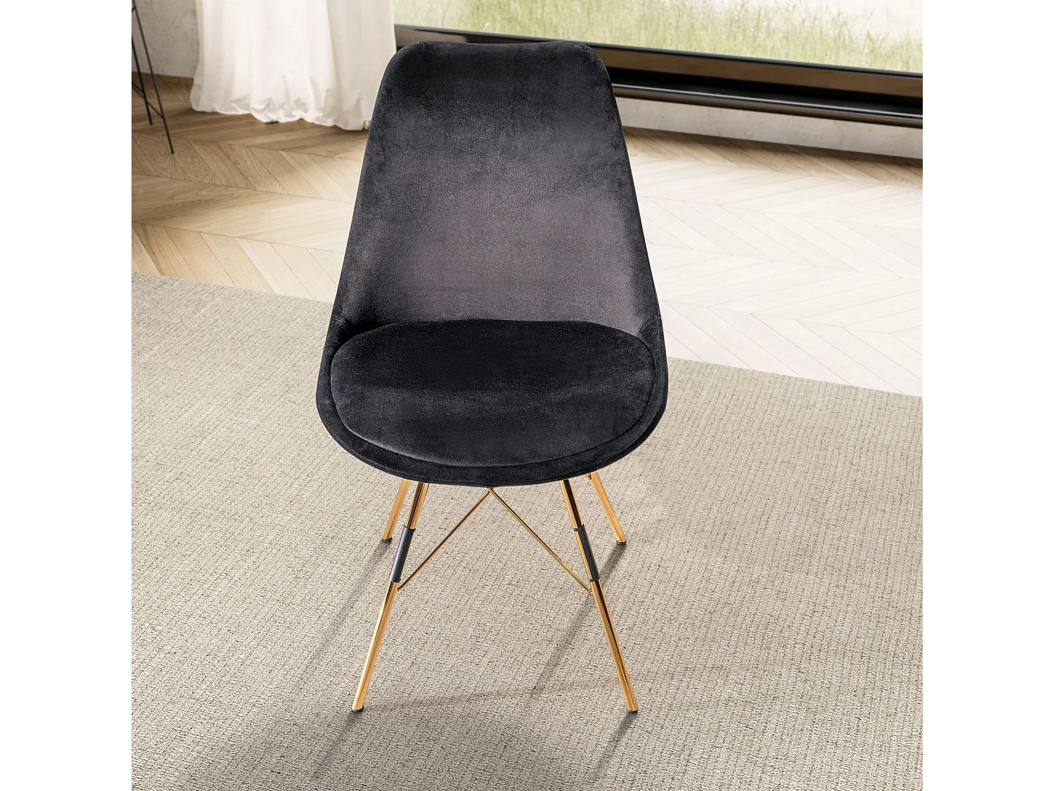 Ensemble de 2 Chaises de salle à manger Velours Chaises de Cuisine Tissu