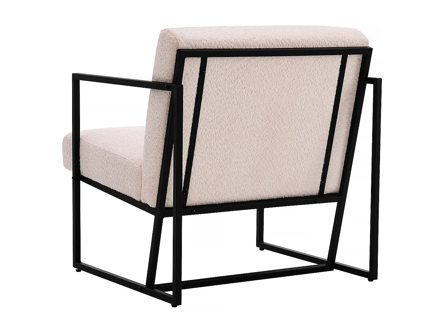 Stoel fauteuil velour fluweel en metaal "Kennedy" - 73. 5 x 75,5 x 81 cm - Crème