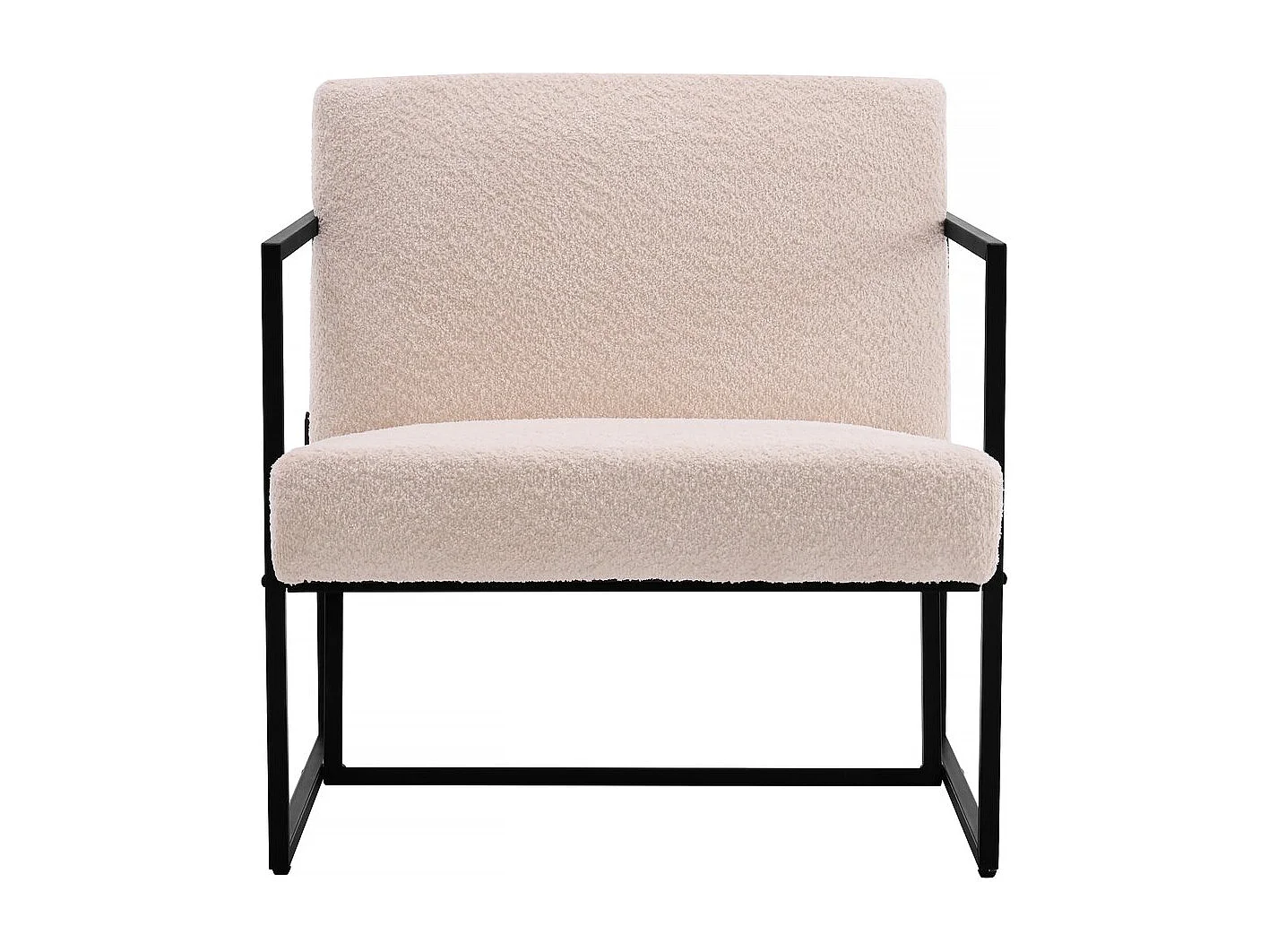 Stoel fauteuil velour fluweel en metaal "Kennedy" - 73. 5 x 75,5 x 81 cm - Crème
