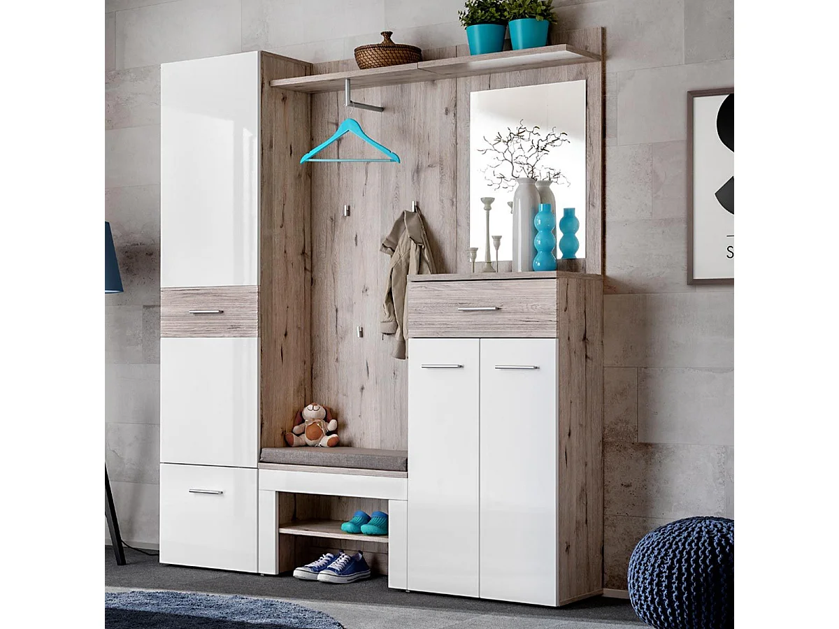 Ensemble Dressing "Gustavo VI" 200cm Naturel & Blanc