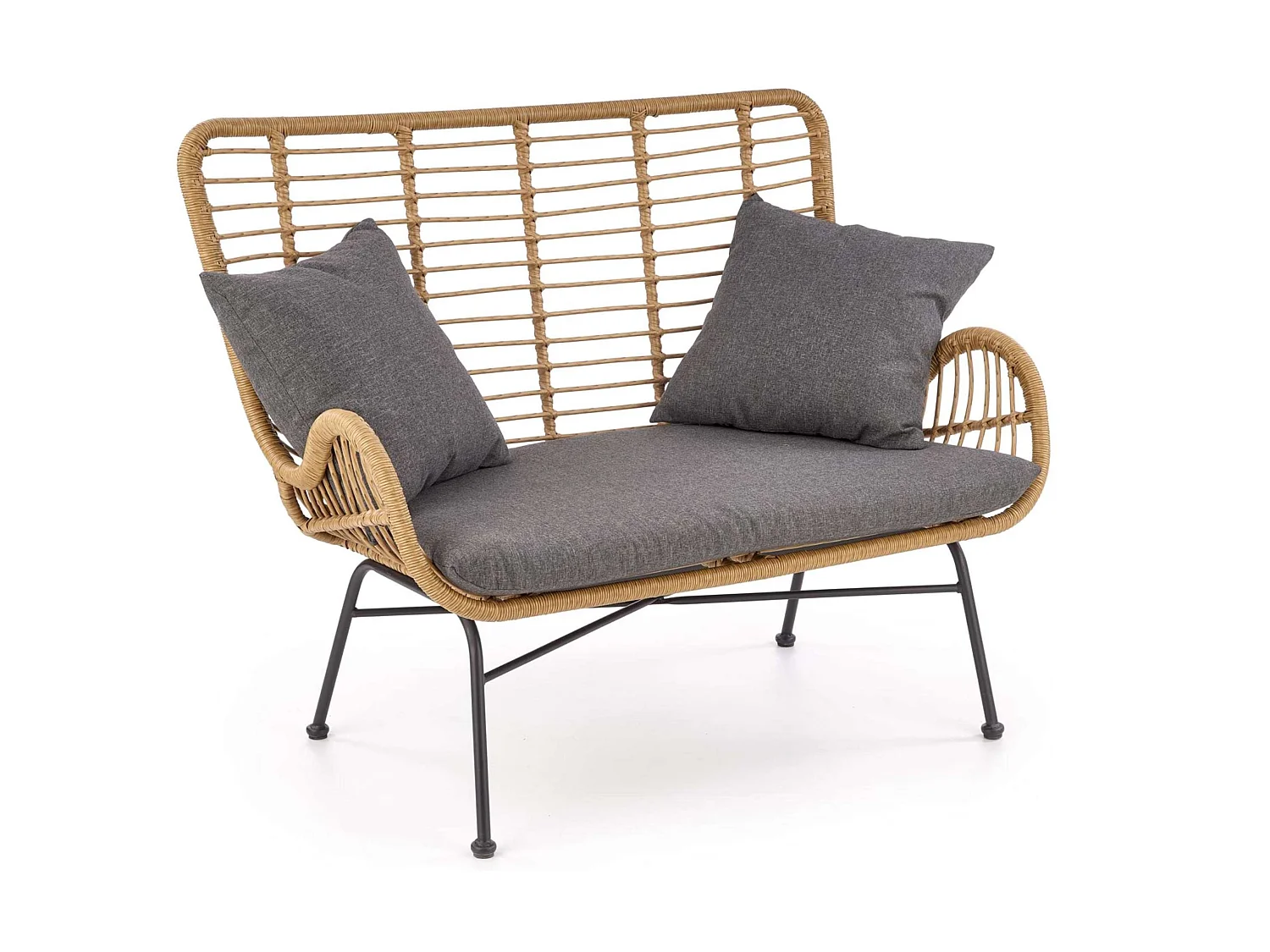Gartensofa - Boho - braun/grau - ABLA