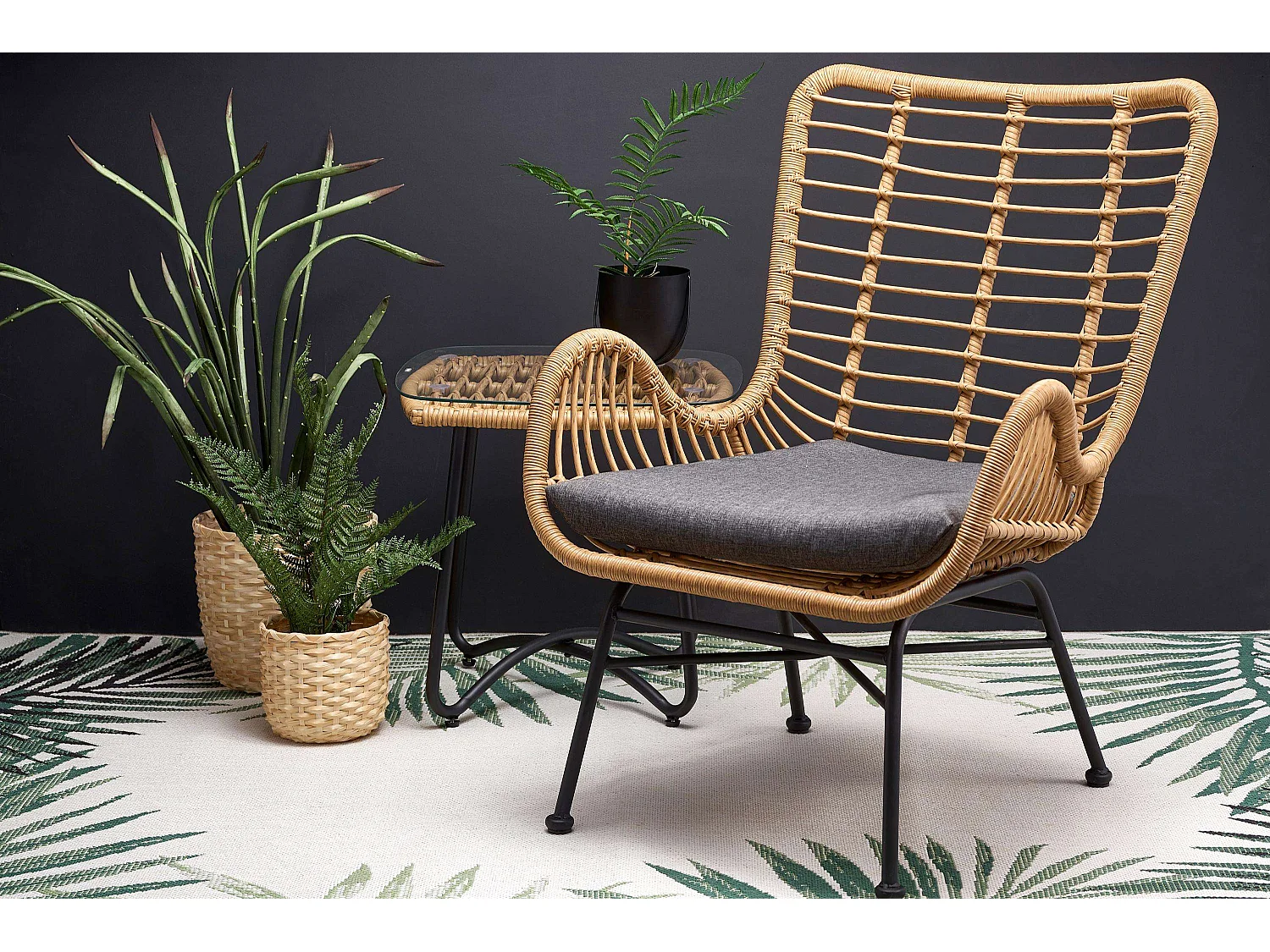 Gartensessel - Boho - braun/grau - ABLA