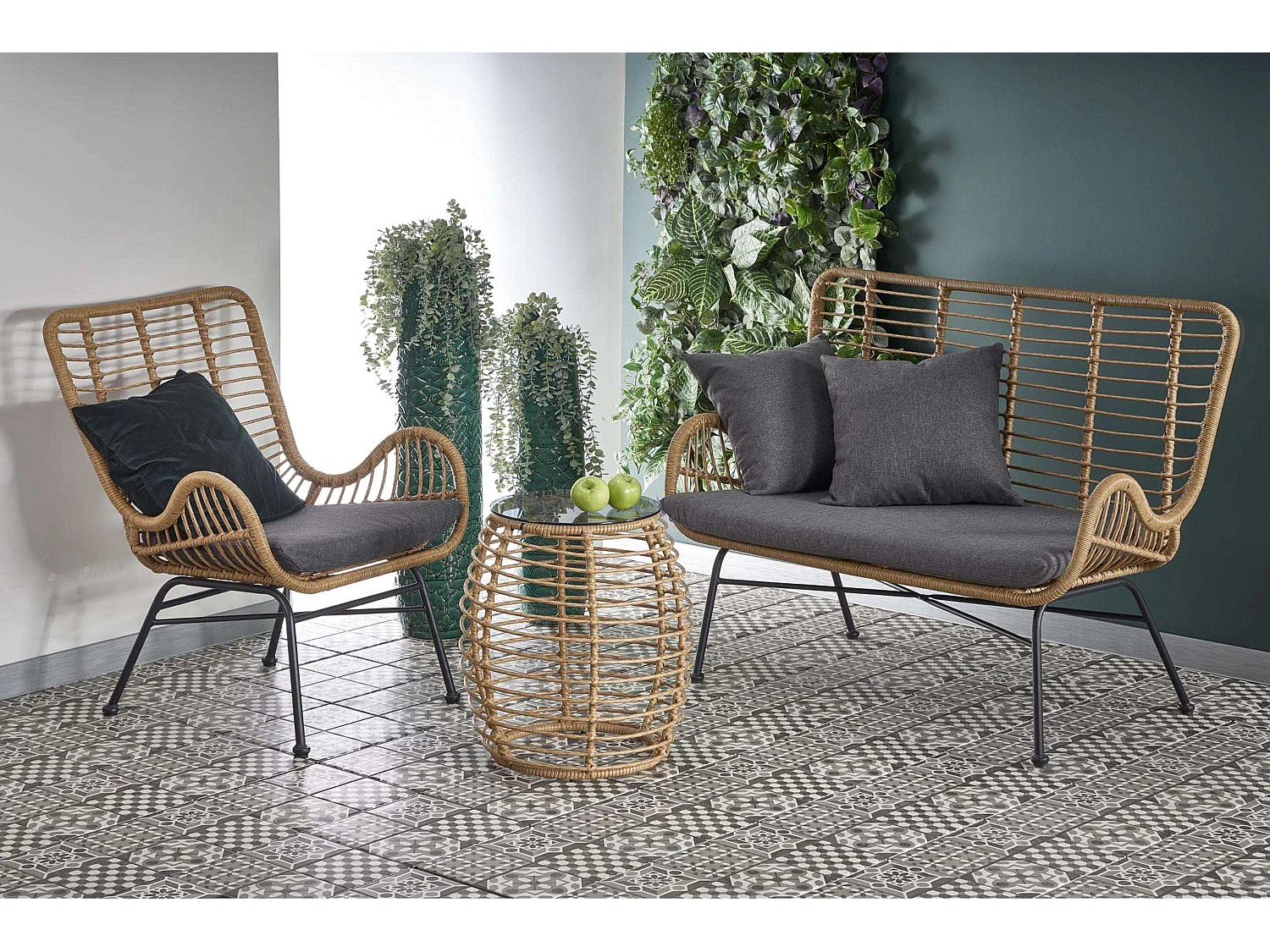 Gartensessel - Boho - braun/grau - ABLA