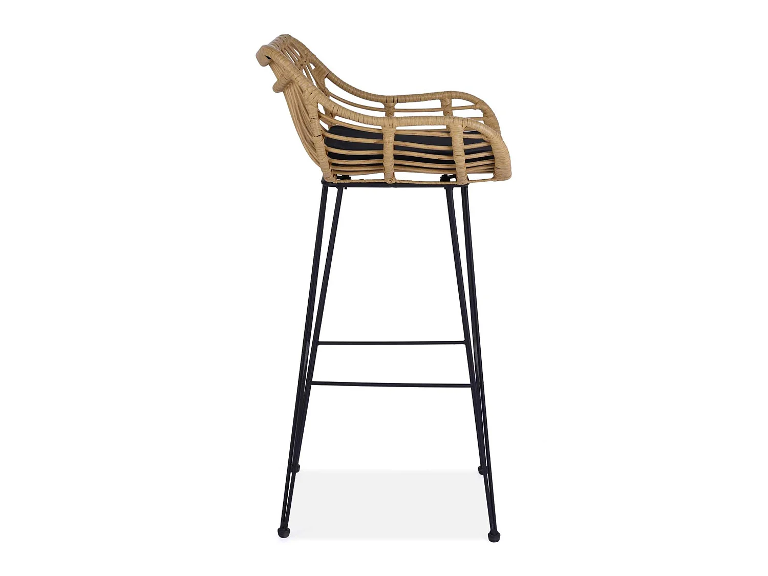 Hocker - Boho - schwarz/beige - BERIDIS