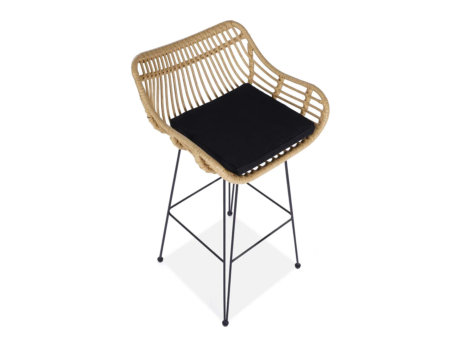 Hocker - Boho - schwarz/beige - BERIDIS