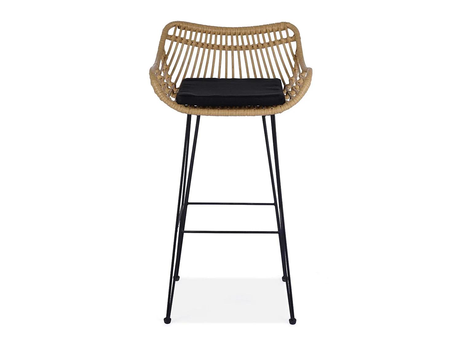 Hocker - Boho - schwarz/beige - BERIDIS