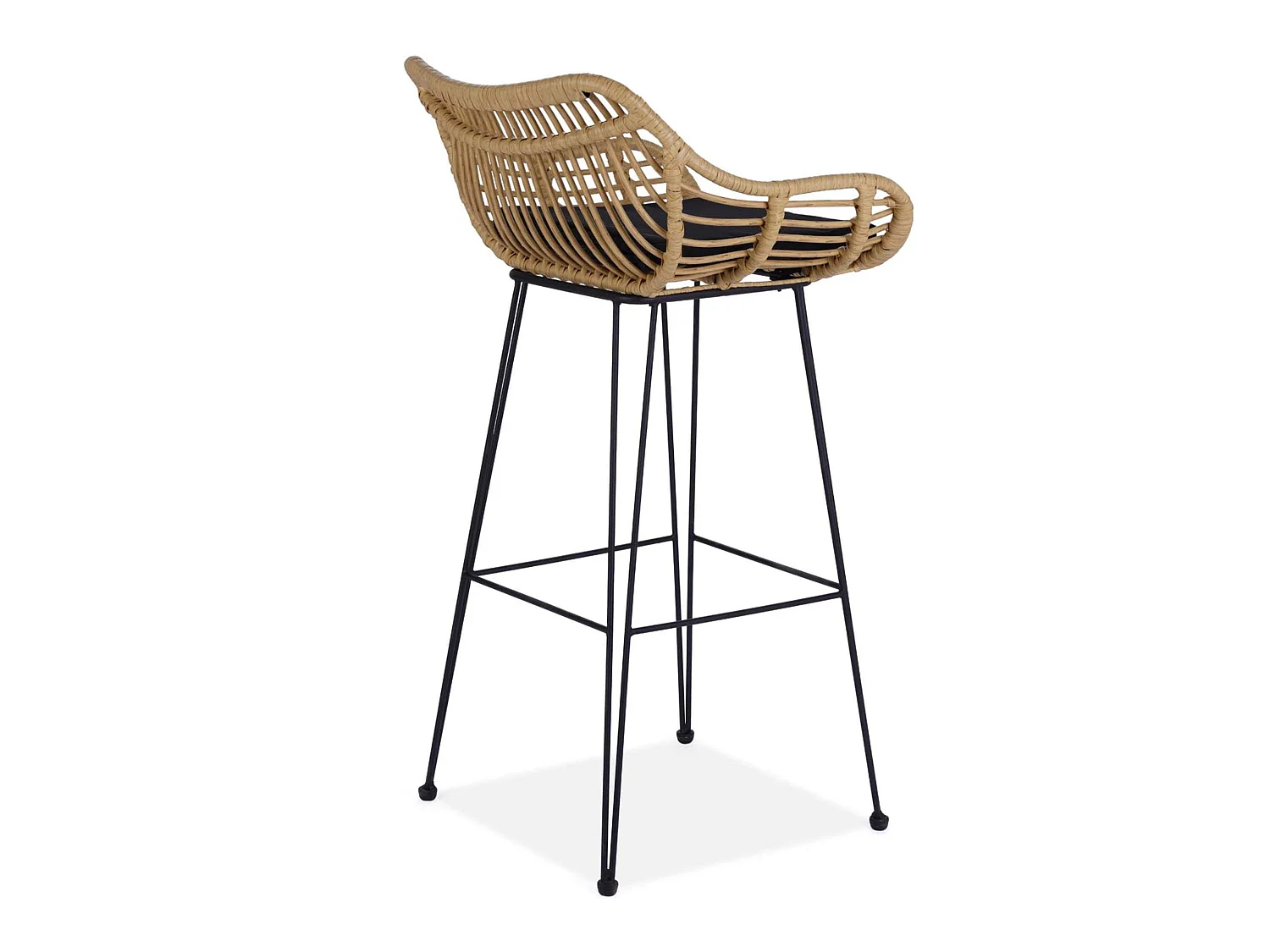 Hocker - Boho - schwarz/beige - BERIDIS