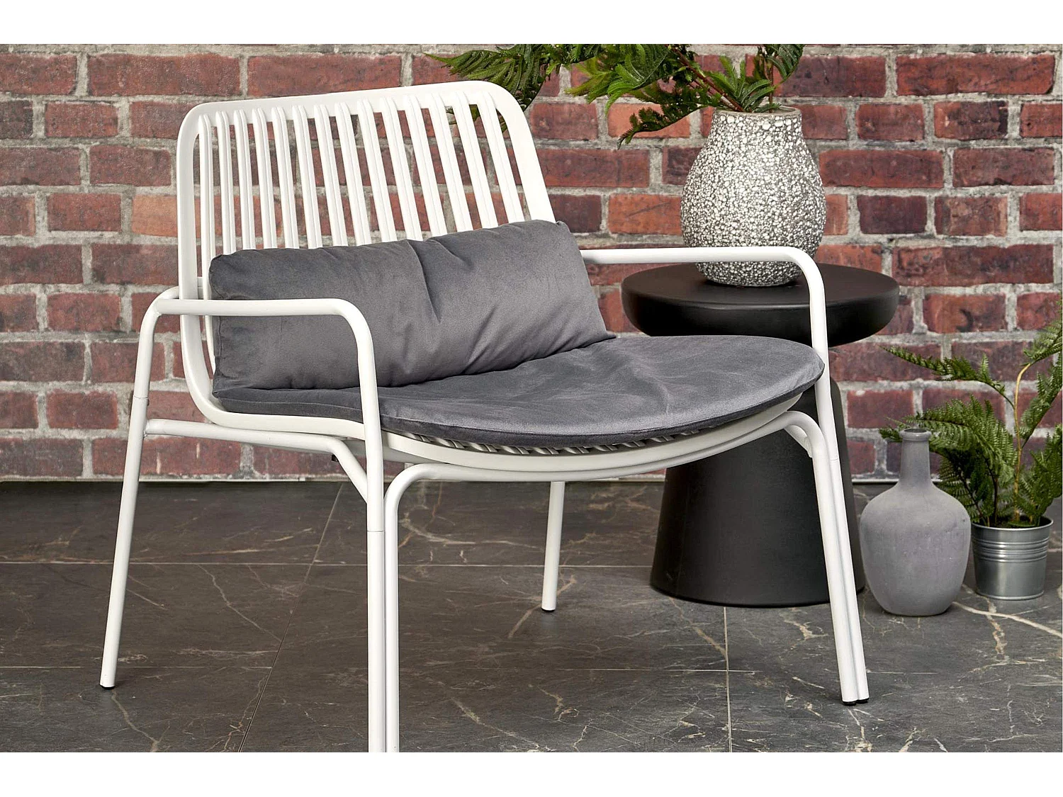 Sessel - modern - weiß/grau - ZALIO