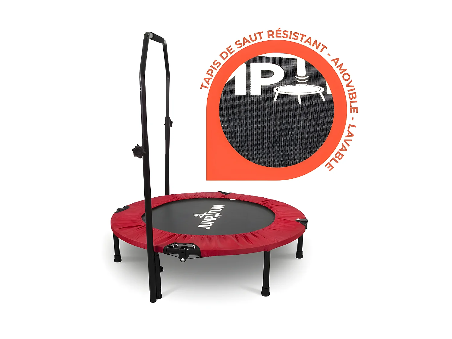 Mini Trampoline Fitness Jump4fun Pliable Double-Bar - Ø92cm