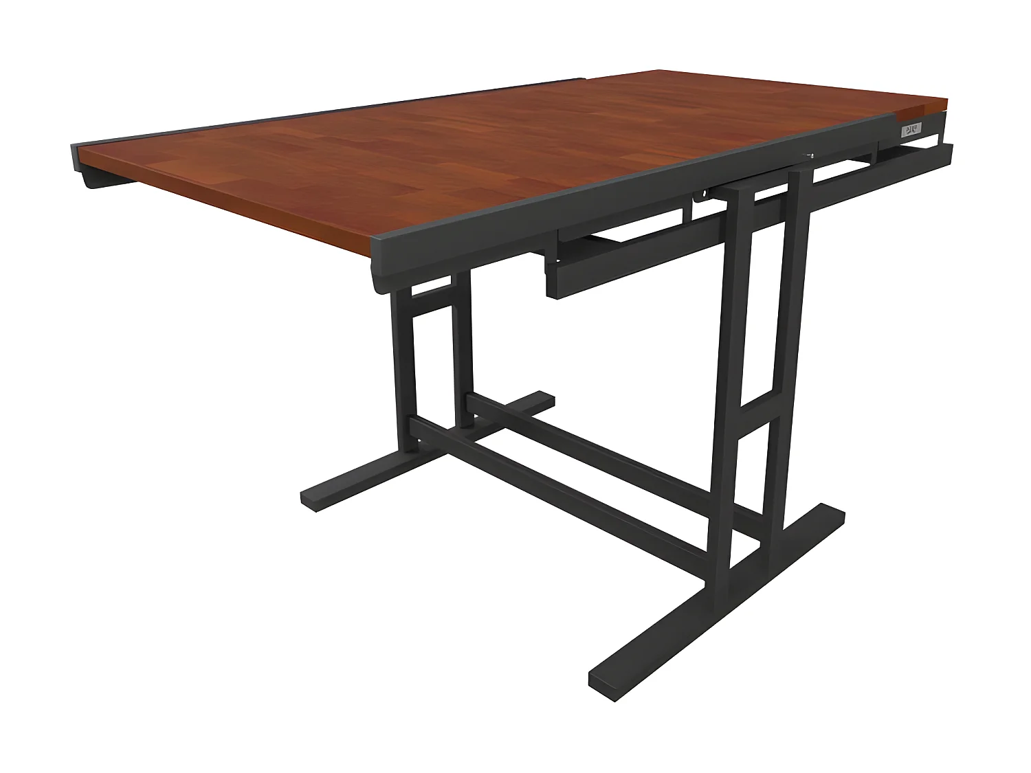 Table modulable en Bois (L140 x l80 x H77 cm) convertible en Etagère - style industriel - Couleur Chêne naturel