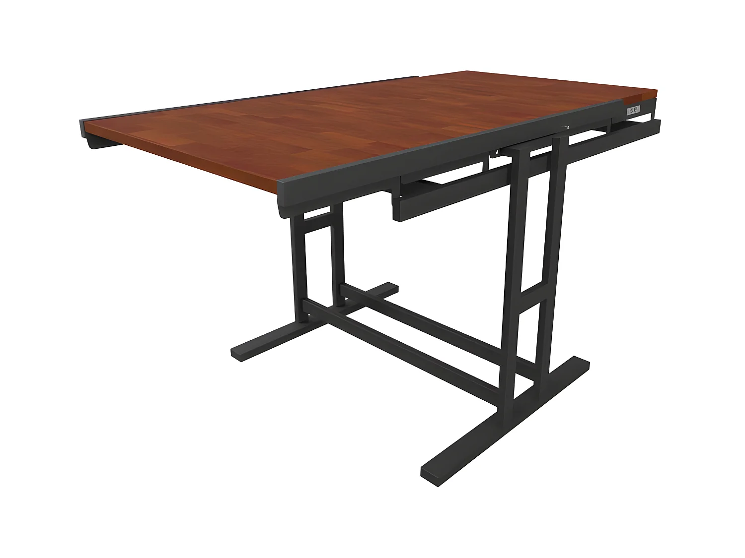 Table modulable en Bois (L120 x l78 x H77,5 cm) convertible en Etagère - style industriel - Couleur Chêne naturel