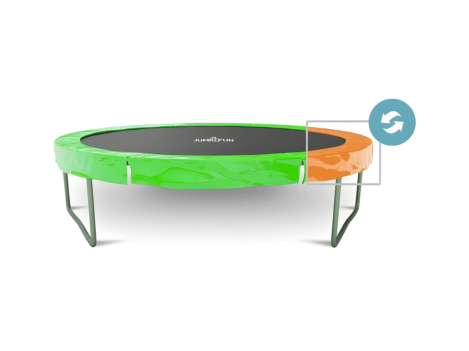 Coussin de protection des ressorts pour Trampoline, réversible orange / vert pomme : ø 6Ft