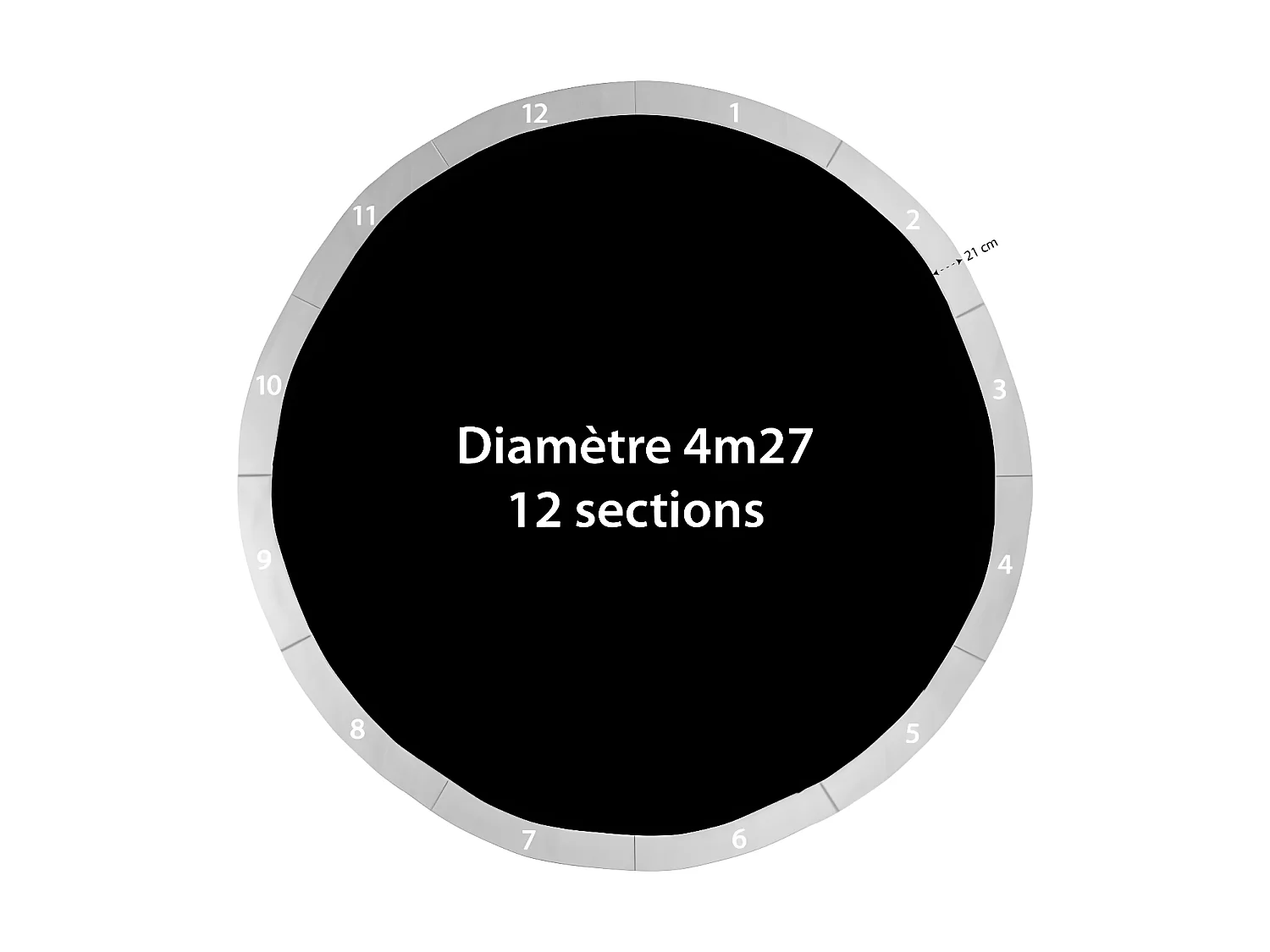 Coussin de protection des ressorts pour Trampoline 14Ft / 427 cm - Gris - PE