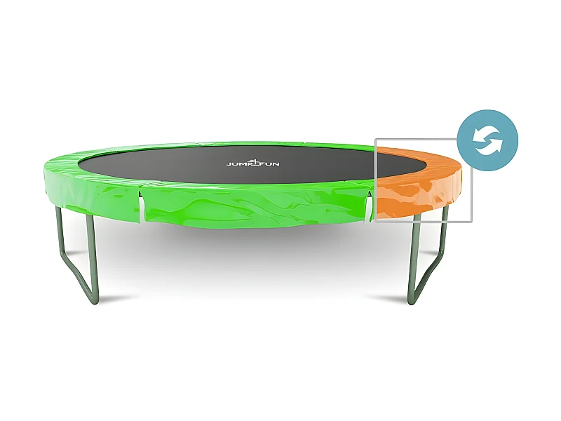 Coussin de protection des ressorts pour Trampoline, réversible orange / vert pomme : ø 14Ft