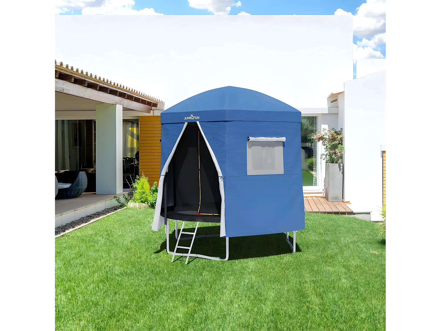 Tente cabane pour trampoline 6FT-185cm - Bleu
