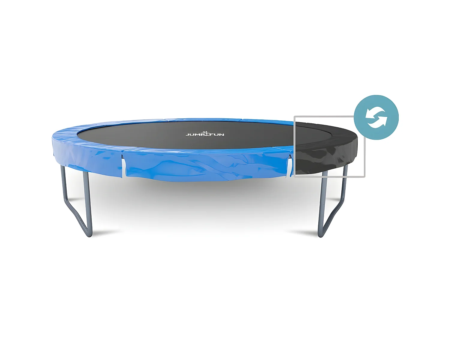 Coussin de protection des ressorts pour Trampoline, réversible bleu / noir : ø 12Ft