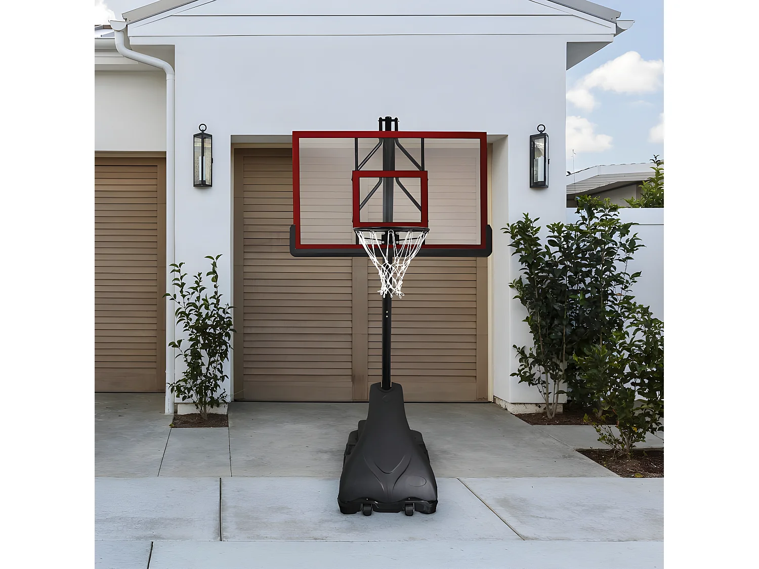 Panier de Basketball Pro Deluxe Platinium sur Pied et Mobile, Hauteur Réglable de 2,30m à 3,05m