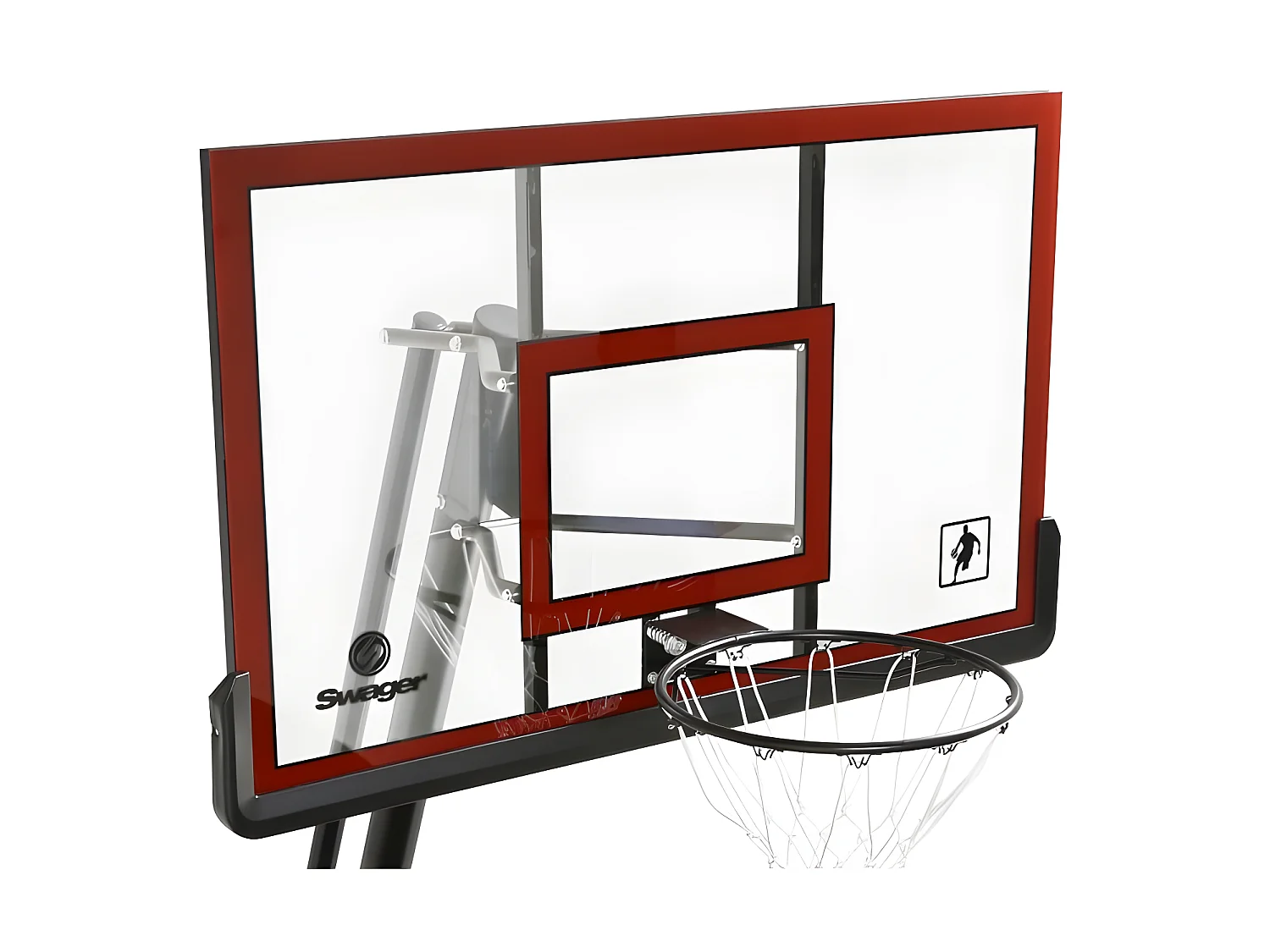 Panier de Basketball Pro Deluxe Platinium sur Pied et Mobile, Hauteur Réglable de 2,30m à 3,05m