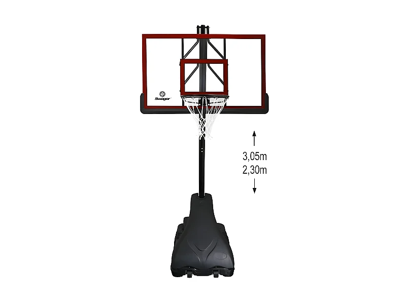 Panier de Basketball Pro Deluxe Platinium sur Pied et Mobile, Hauteur Réglable de 2,30m à 3,05m