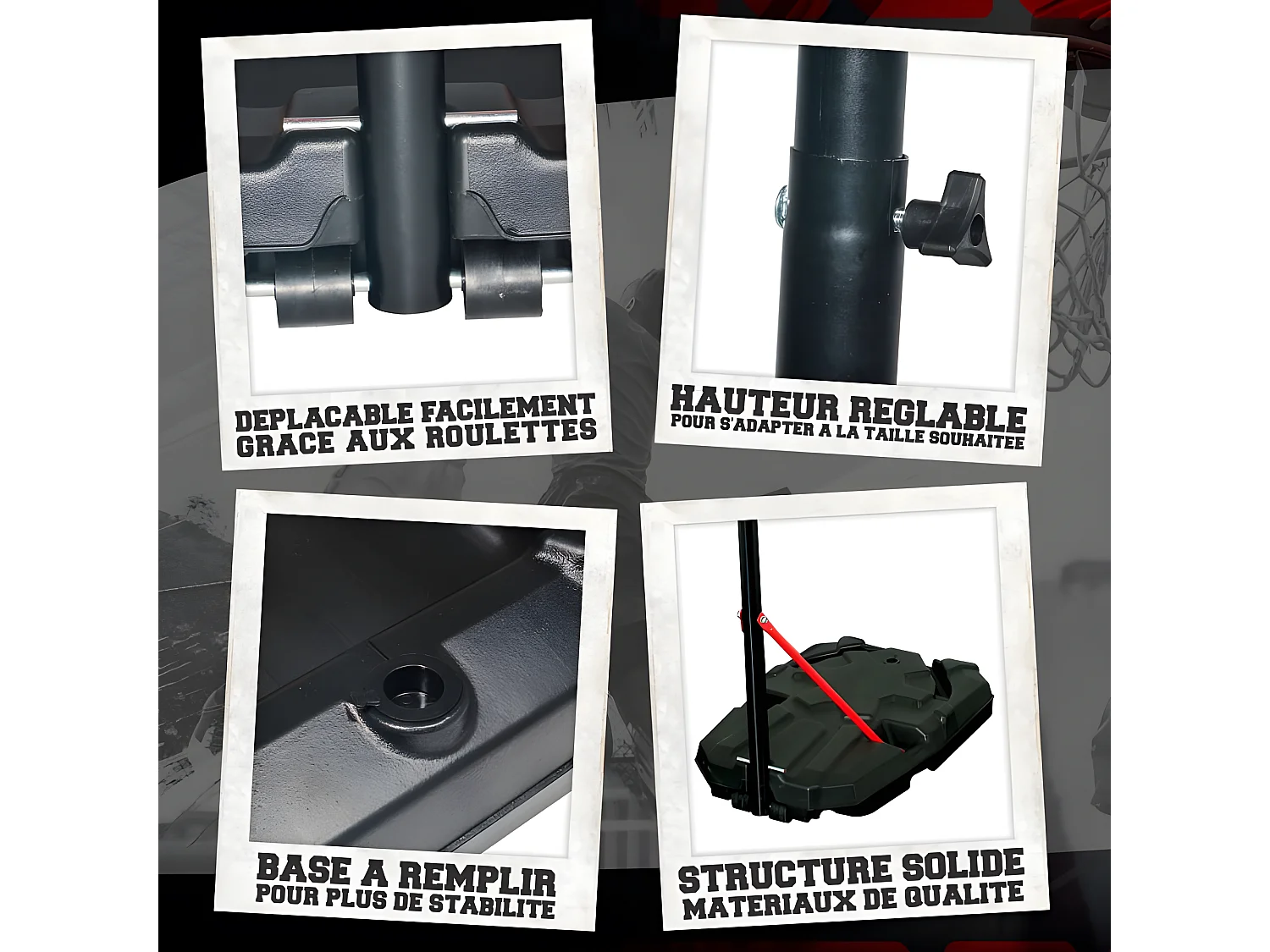 Panier de Basket sur Pied Mobile Phoenix - Bumber - Hauteur réglable de 2m à 2m60