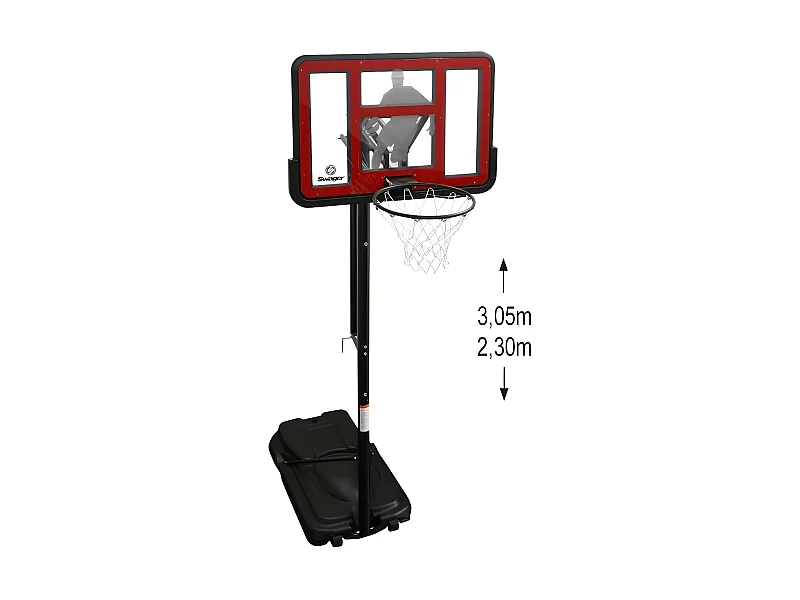 Panier de Basketball sur Pied Mobile "King Deluxe" Hauteur Réglable de 2,30m à 3,05m