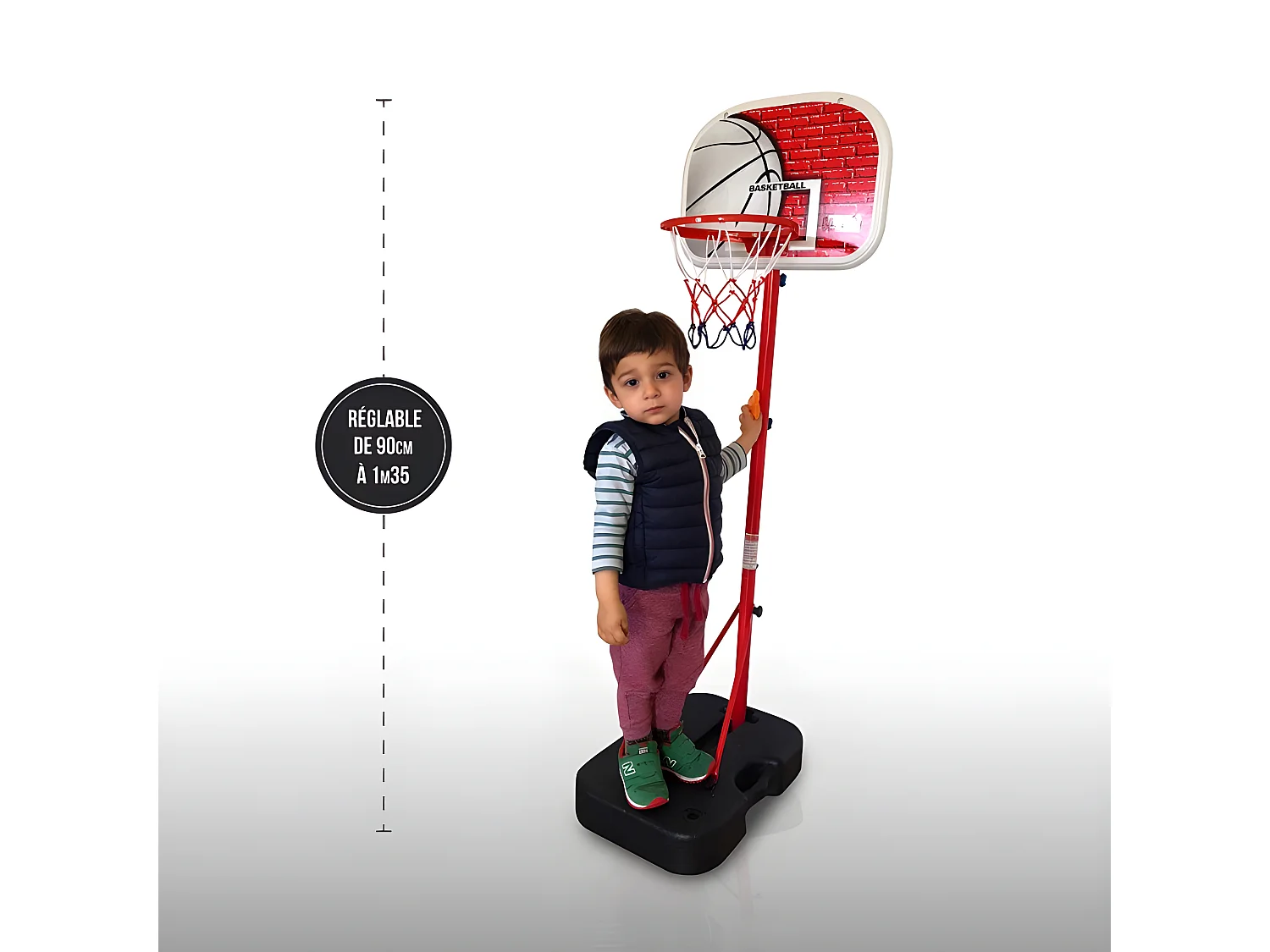 Panier de Basket sur Pied Mobile pour Enfant "Atlanta" Hauteur Réglable jusqu'à 1m35