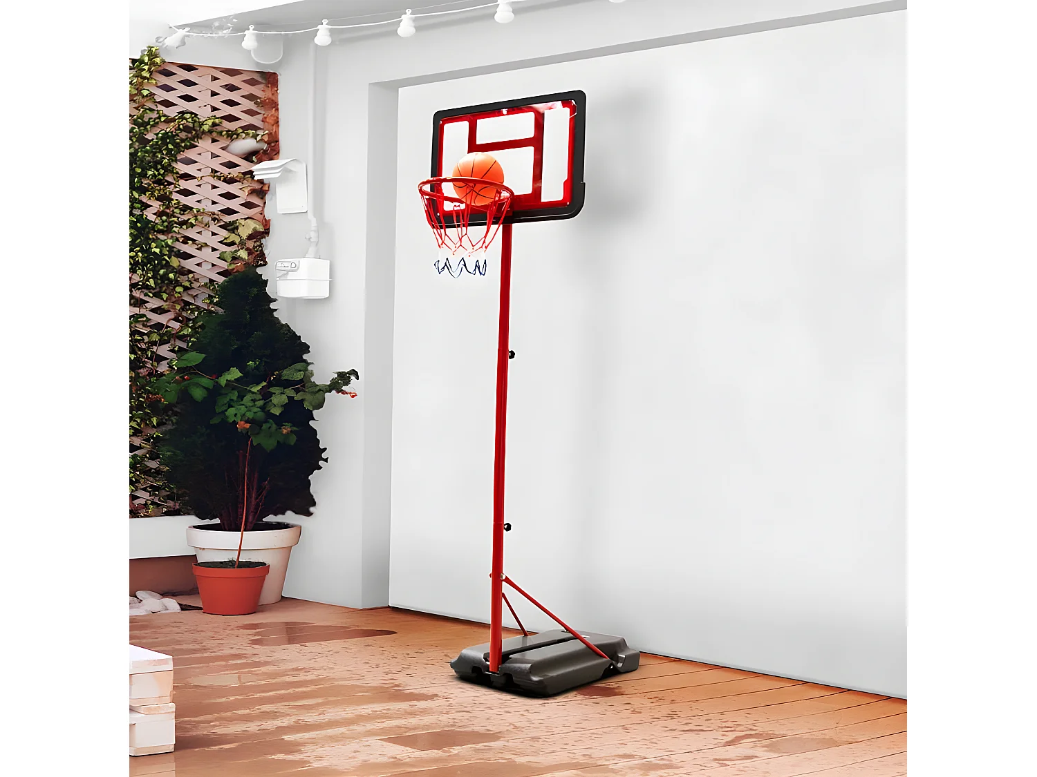 Panier de basket sur Pied Evolutif DENVER hauteur réglable de 1.05m à 1.65m Ballon et Pompe inclus