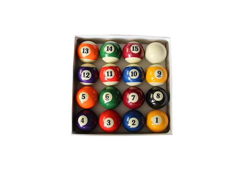Set de 16 Boules de Billard Américain en résine (57mm) 15 boules multicolores numérotées