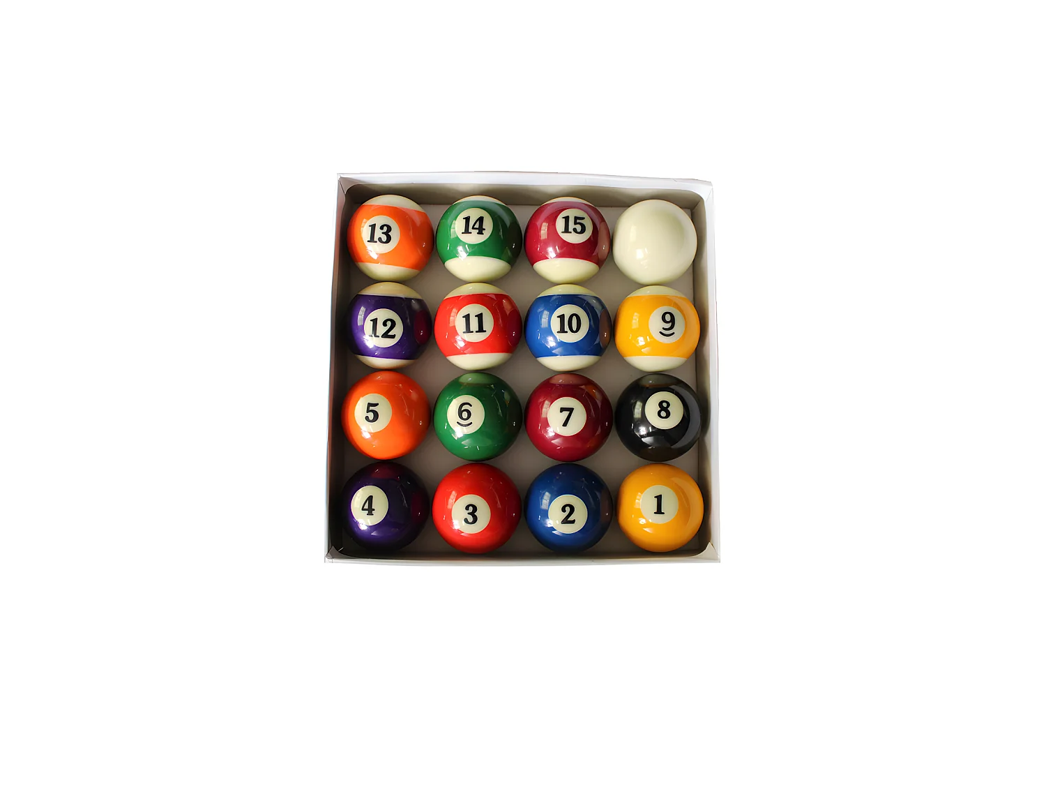Set de 16 Boules de Billard Américain en résine (57mm) 15 boules multicolores numérotées