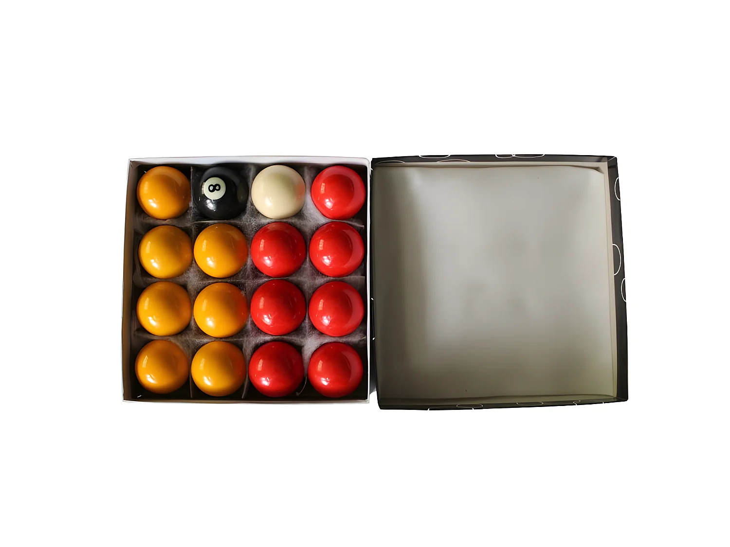 Set de 16 Boules de Billard Anglais en résine, 7 boules jaunes, 7 boules rouges, 1 blanche et 1 noire