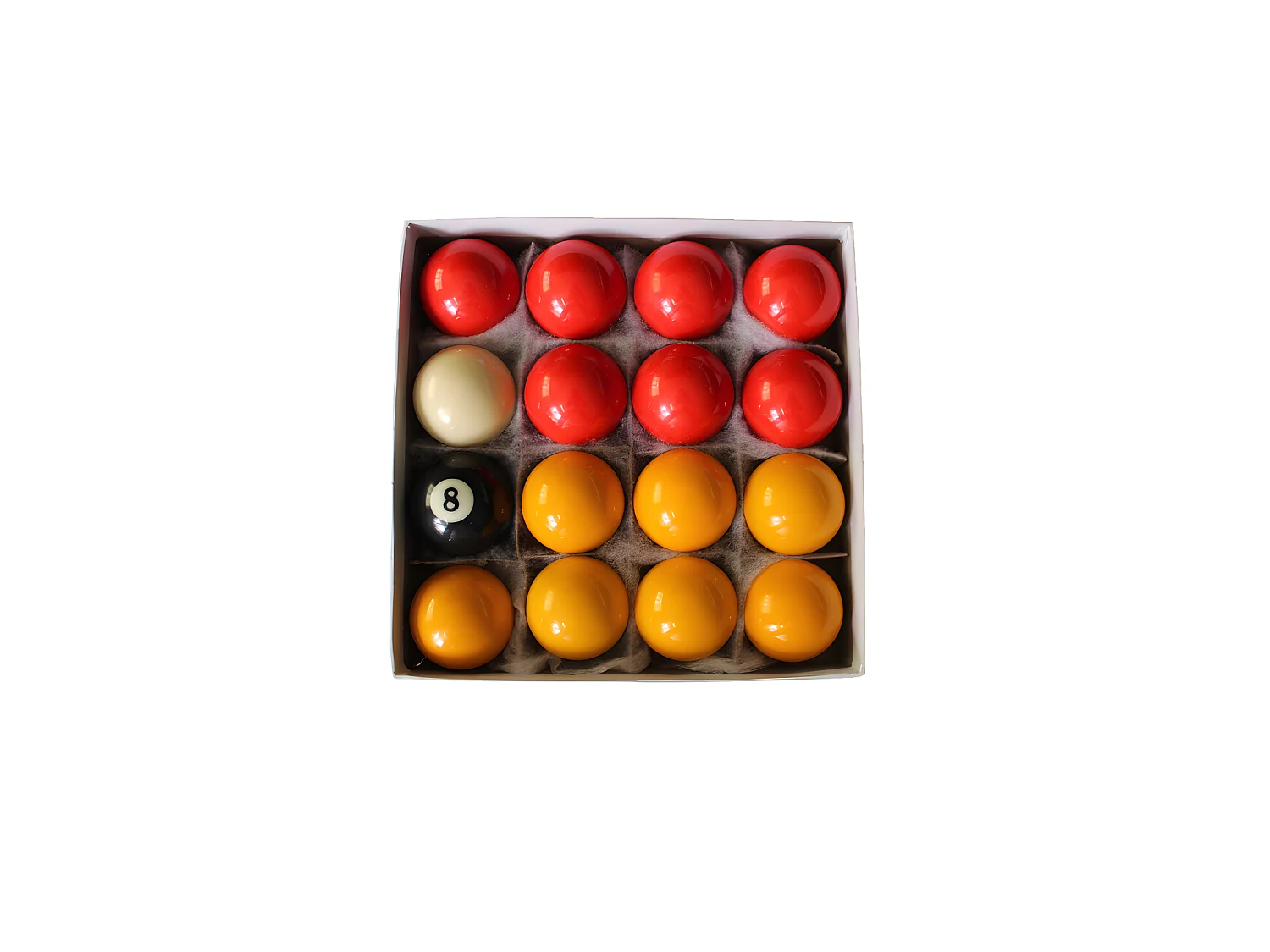 Set de 16 Boules de Billard Anglais en résine, 7 boules jaunes, 7 boules rouges, 1 blanche et 1 noire