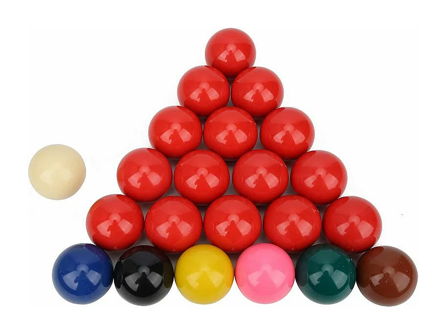 Set de 22 Boules de Billard Snooker en résine 52,4mm - 15 boules rouges et 7 multicolores
