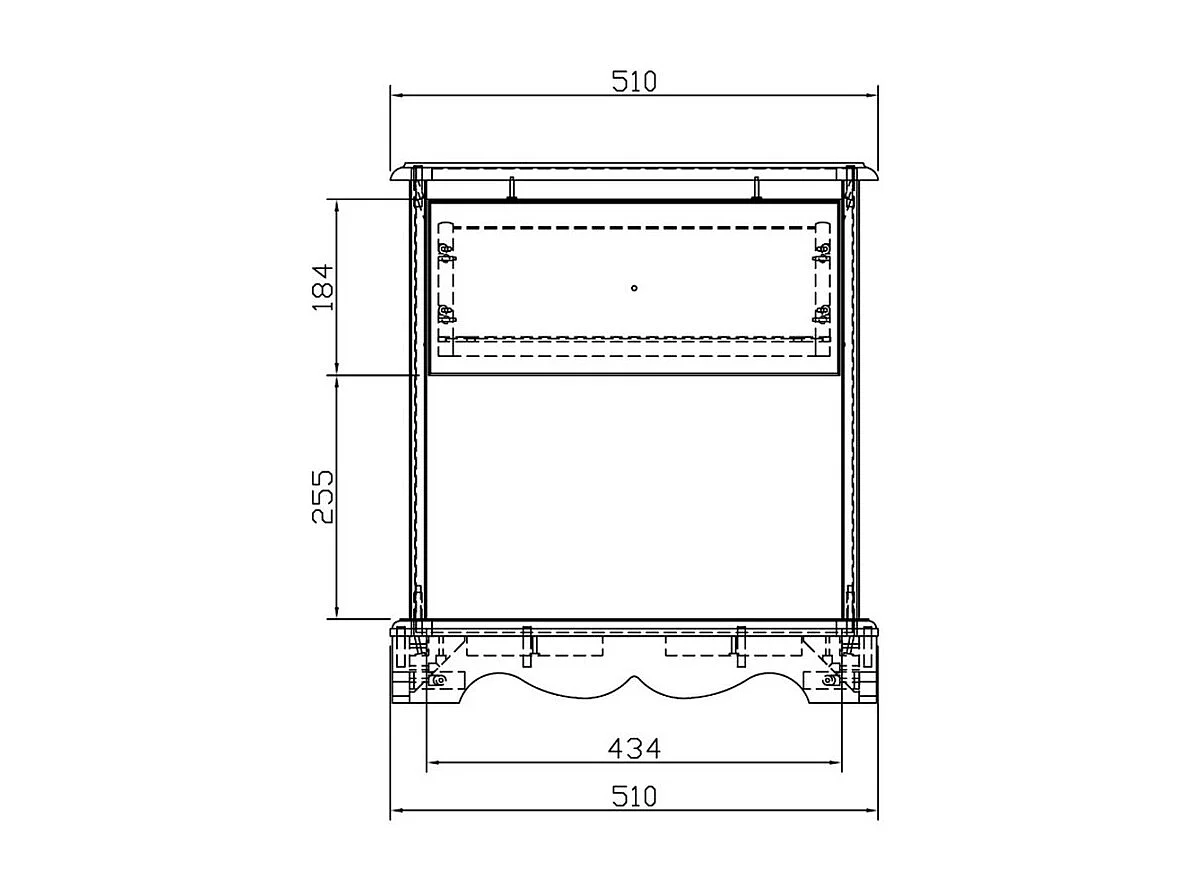 Chevet Taupe 1 Tiroir 1Niche style Anglais L 51 H 56.5 P 42.5 cm