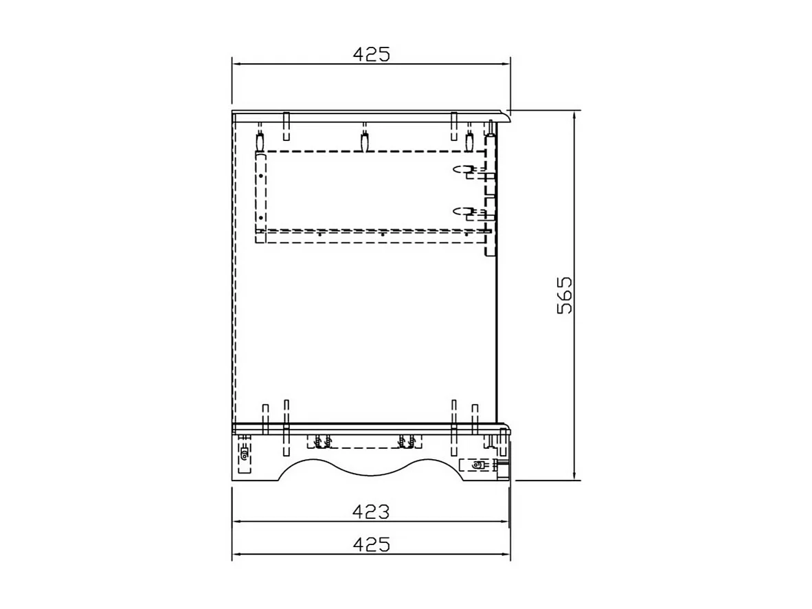 Chevet Taupe 1 Tiroir 1Niche style Anglais L 51 H 56.5 P 42.5 cm
