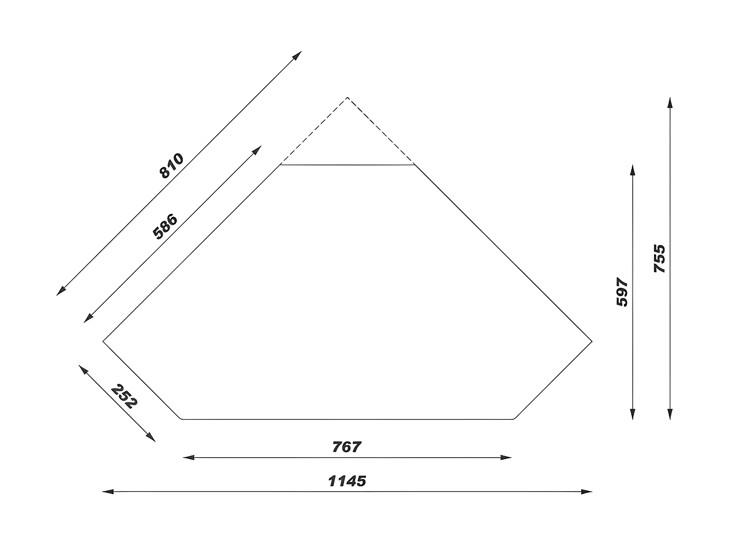Meuble TV d'Angle 42 Pouces Chêne 9 Niches 2 Portes L 114 H 77 P 77 cm
