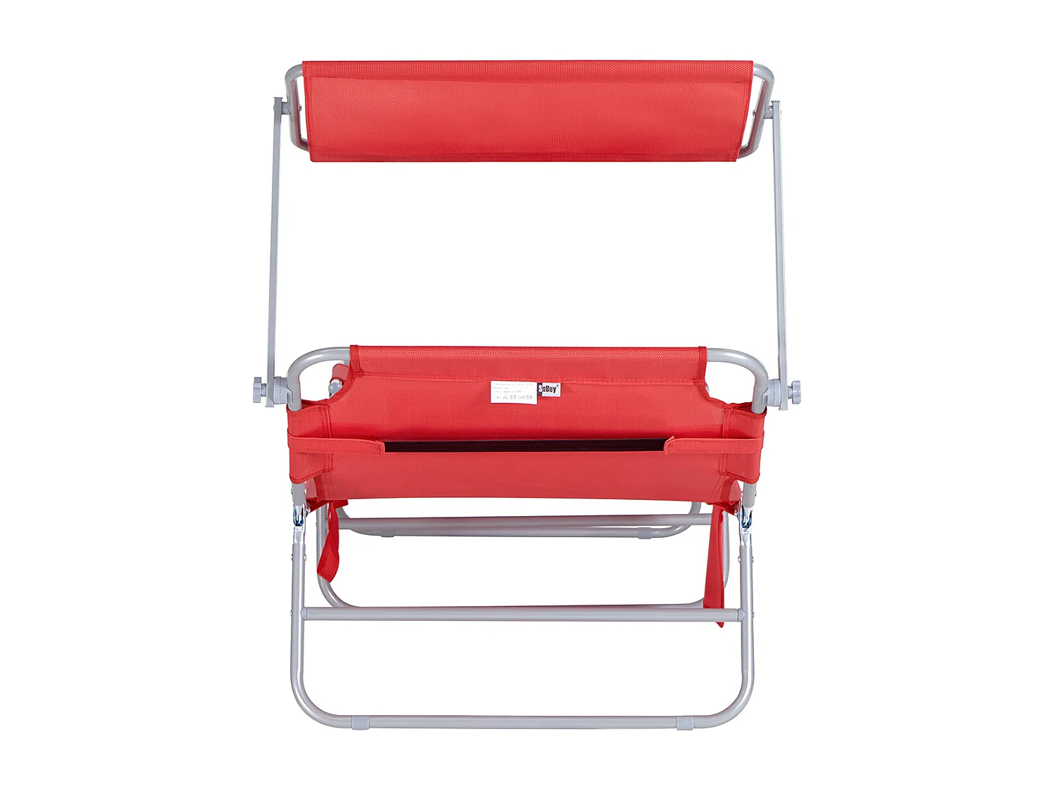 SoBuy OGS48-R Chaise Longue Bain de Soleil Transat de Relaxation Pliant Chaise de Camping Inclinable, Pliable et Réglable - Rouge