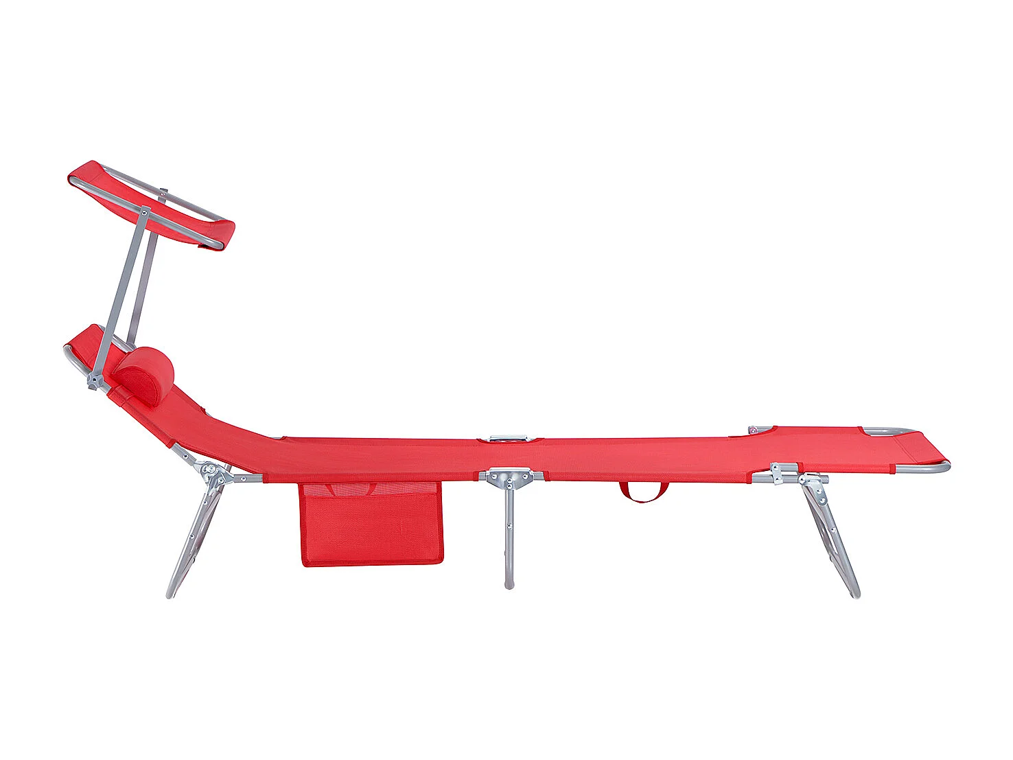 SoBuy OGS48-R Chaise Longue Bain de Soleil Transat de Relaxation Pliant Chaise de Camping Inclinable, Pliable et Réglable - Rouge