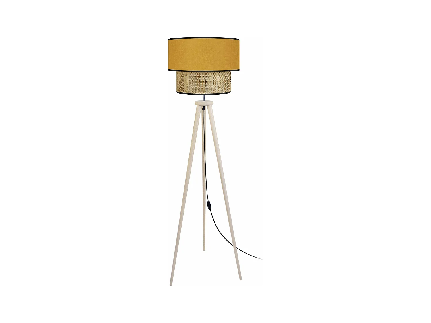 Abajur TOSEL TAMBOUR S 30 tecido tambor castanho D30 x H15  cm