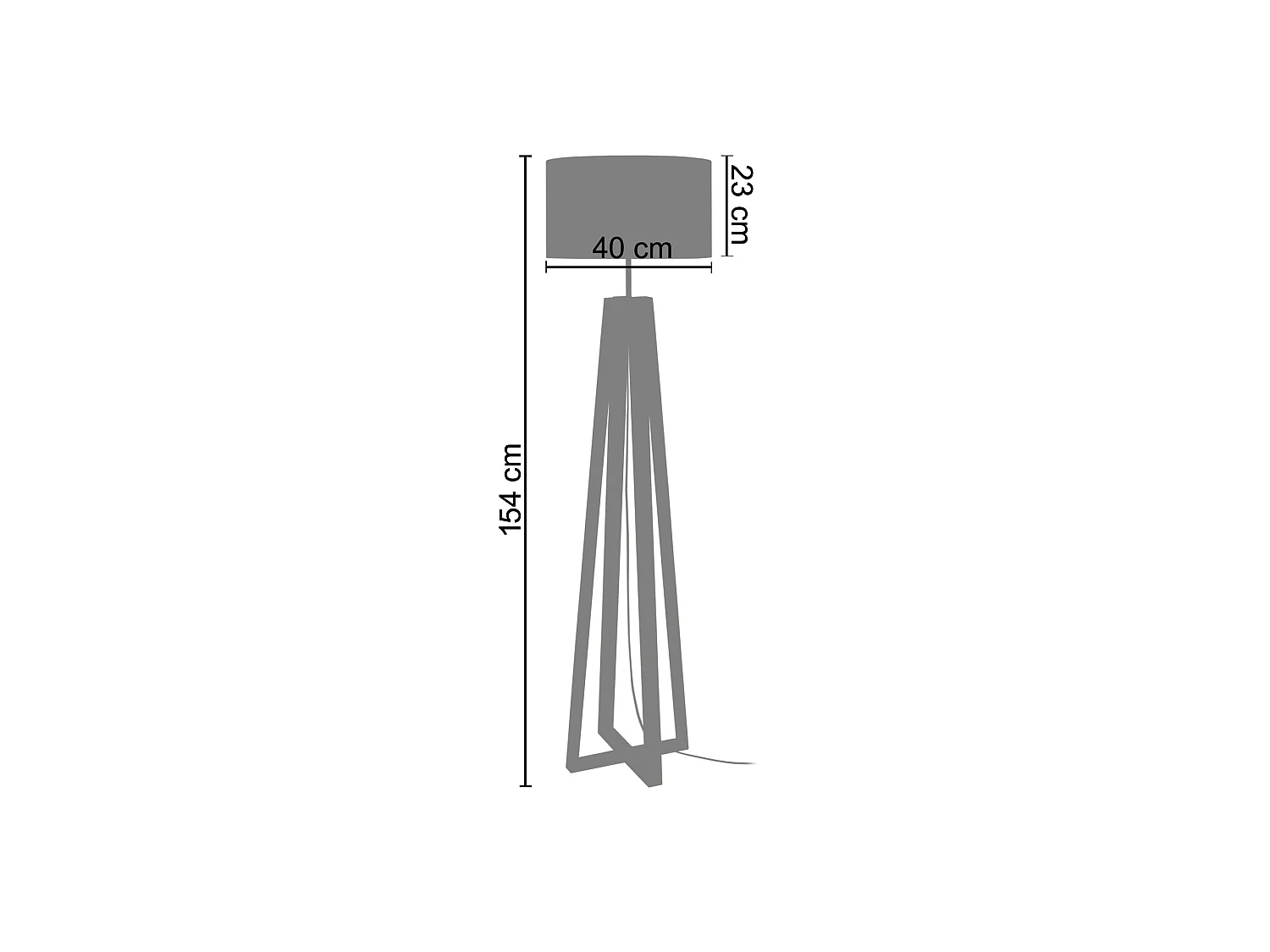 Lampada da terra legno treppiedi MALMO cilindro bianco  D'45cm
