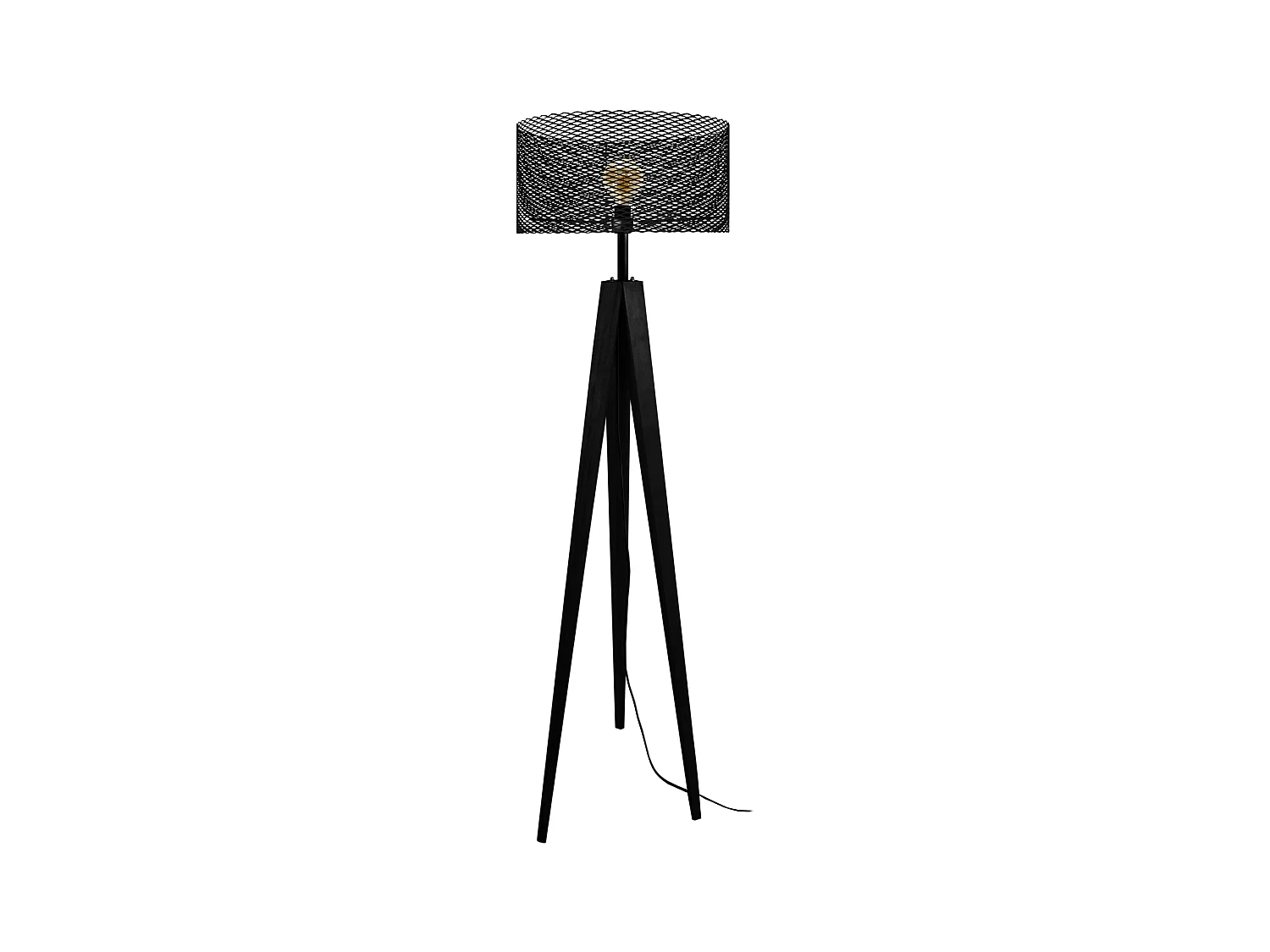 Lampadaire TOSEL ,bois,Noir , H 160xD45x P 45cm