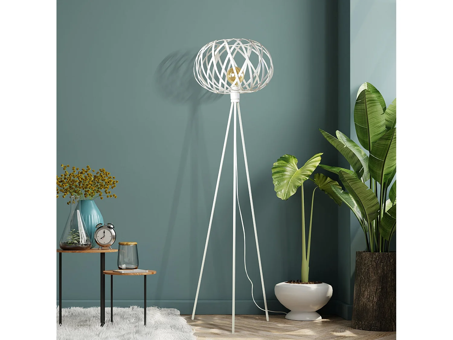 Abajur TOSEL CYLINDRIQUE 25 tecido cilindro preto D25 x H17  cm