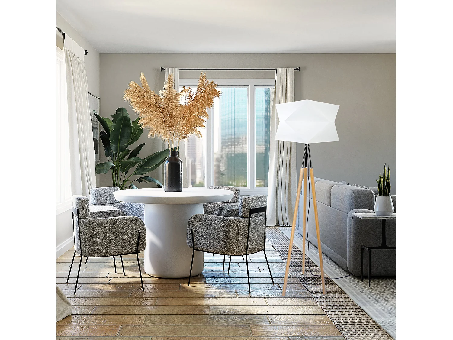 Abajur TOSEL CYLINDRIQUE 30 tecido cilindro marfim D30 x H19  cm