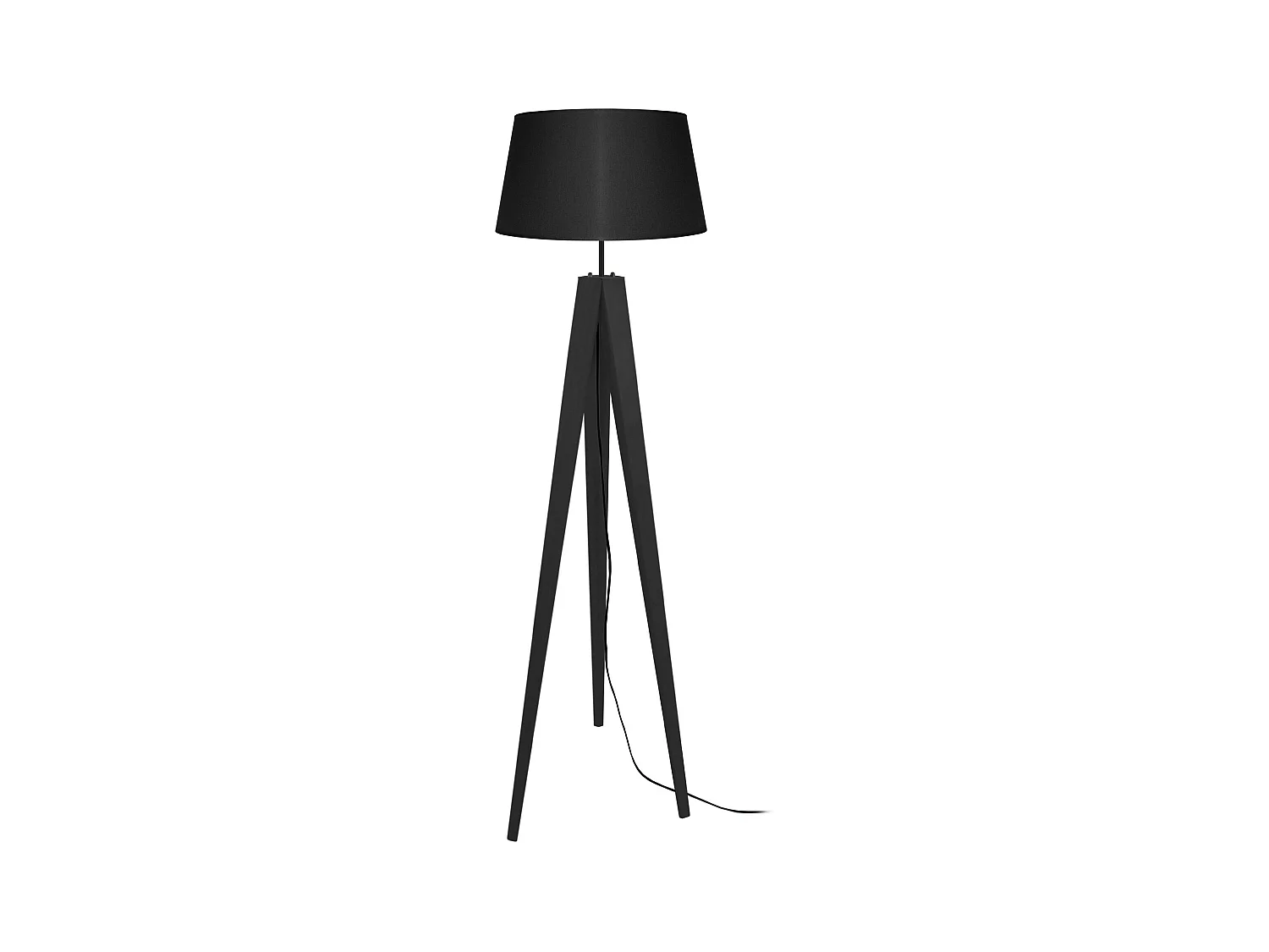 Lampadaire TOSEL ,bois,Noir ,H163xD50xP50cm