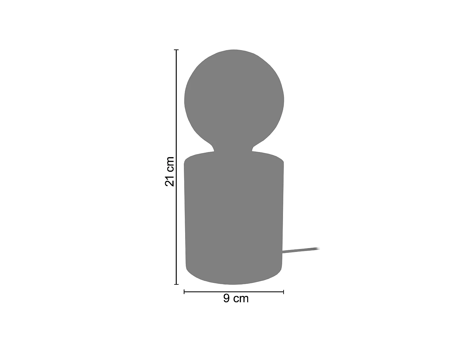 BÉTON CYLINDRE - Lampe de chevet globe bétonbleu